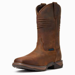 Women's Ariat Anthem Patriot Waterproof Western Boots Brown | IXKZ-46758