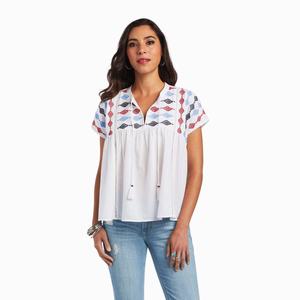 Women's Ariat Billie Tops White | BCKI-76489