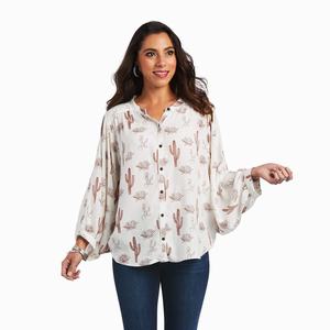 Women's Ariat Cactus Desert Tops Multicolor | FNYC-74689