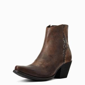 Women's Ariat Carmelita Booties Brown | QWFZ-58210