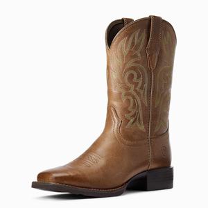 Women's Ariat Cattle Drive Western Boots Brown | ZFKJ-56092