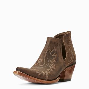 Women's Ariat Dixon Booties Brown | FRIM-05792