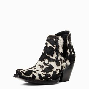 Women's Ariat Dixon Haircalf Booties Black White | ZOHI-06798