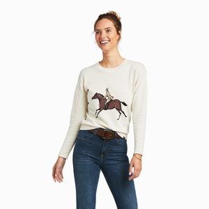 Women's Ariat Floret Sweaters Cream | XRCW-35160