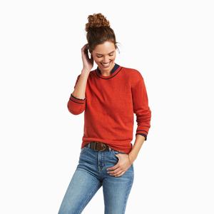 Women's Ariat Floret Sweaters Orange | SUOI-26470