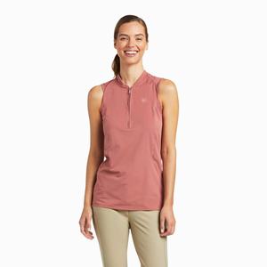 Women's Ariat Hailey 1/4 Zip Tops Red | PTJU-09413