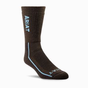 Women's Ariat Heavyweight Merino Wool Steel Toe Performance Socks Brown | GQKA-40792