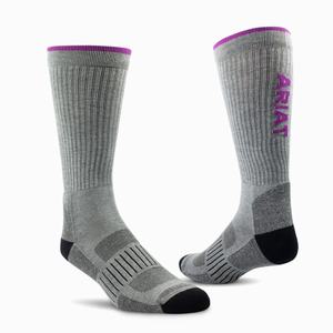 Women's Ariat High Performance Crew Tek 2 Pair Pack Socks Grey | IVGO-71528