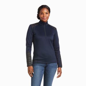 Women's Ariat Ismay 1/2 Zip Hoodie Dark Blue | JTBO-41368