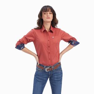 Women's Ariat Kirby Stretch Tops White | QUOZ-20978