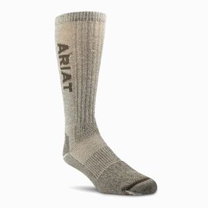 Women's Ariat Lightweight Merino Wool Blend Mid Calf Steel Toe 2 Pair Pack Socks Black | ADBS-07869