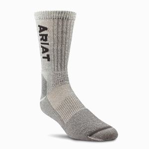 Women's Ariat Lightweight Merino Wool Blend Steel Toe Socks Brown | KDVZ-71230