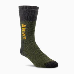 Women's Ariat Marl Thermal Wool Blend 2 Pair Pack Socks Olive | TOHD-57346