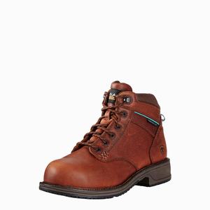 Women's Ariat Mid Lace SD Composite Toe Work Boots Brown | ZQIM-65498