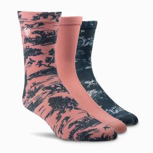 Women's Ariat Novelty Crew Socks Grey Rose | VWZO-91762