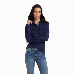 Women's Ariat Overbrook Tops Navy | GZTM-27341