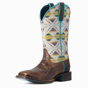 Women's Ariat Pendleton Circuit Savanna Western Boots Brown | YKVI-97164