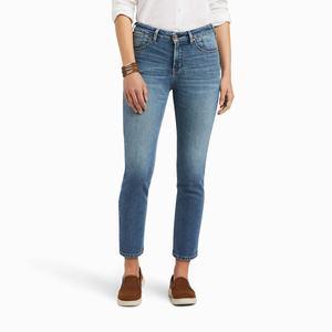 Women's Ariat Premium High Rise Crop Straight-Fit Jeans Blue | ZEJO-92780