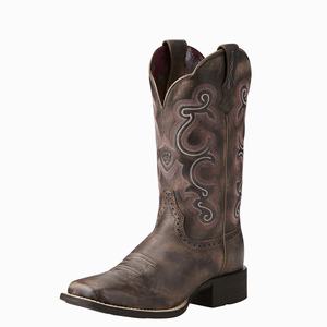 Women's Ariat Quickdraw Western Boots Chocolate | NJMS-79386