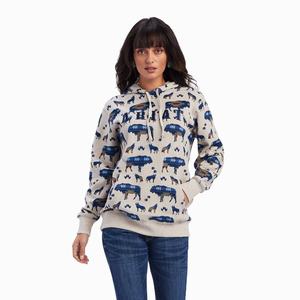 Women's Ariat REAL Allover Print Hoodie Multicolor | NLEA-15064