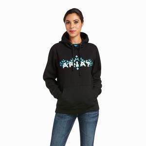 Women's Ariat REAL Arm Logo Hoodie Black | JVWE-64927