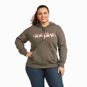 Women's Ariat REAL Arm Logo Hoodie Brown | PAMJ-59023