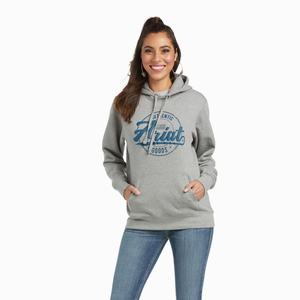 Women's Ariat REAL Arm Logo Hoodie Grey | ERXB-09813