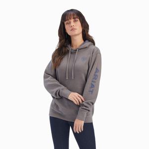 Women's Ariat REAL Arm Logo Hoodie Grey | XCGI-37905