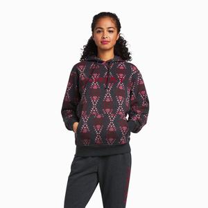 Women's Ariat REAL Diamondback Printed Hoodie Grey | SLZG-72036