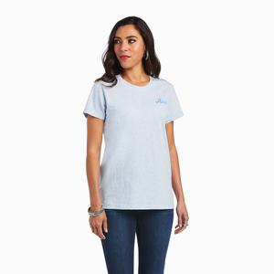 Women's Ariat REAL Flag Waver Tops Blue | BJXP-50478