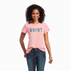 Women's Ariat REAL Kinship Tops Coral | ZMGF-64789