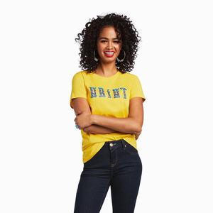 Women's Ariat REAL Kinship Tops Mustard | CHUA-82417