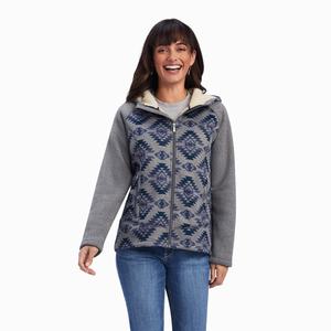 Women's Ariat REAL McCall Full Zip Sweaters Grey | RKOL-64203