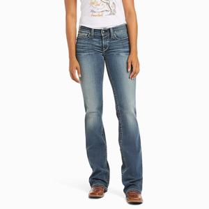 Women's Ariat R.E.A.L. Mid Rise Stretch Whipstitch Cut Skinny Jeans Multicolor | MFDW-84059