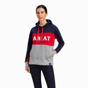 Women's Ariat Rabere Team Hoodie Navy | UEKO-36591