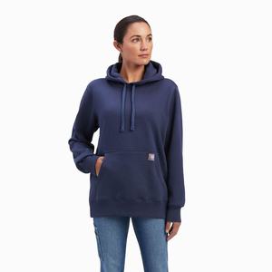 Women's Ariat Rebar Aztec Flag Graphic Hoodie Indigo | SUYV-78135