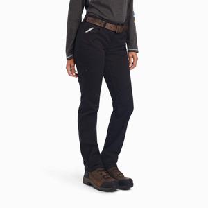 Women's Ariat Rebar DuraStretch Made Tough Leg Pants Black | LFUZ-04128