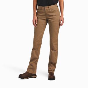 Women's Ariat Rebar DuraStretch Made Tough Double Front Pants Khaki | ZGEW-27104