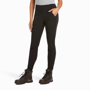 Women's Ariat Rebar DuraStretch Utility Straight-Fit Jeans Black | FPBK-73461