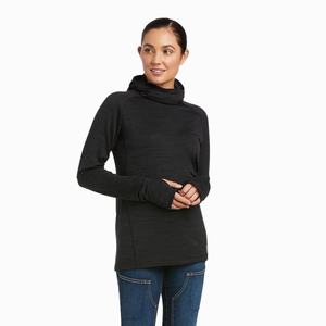 Women's Ariat Rebar Gridwork Balaclava Hoodie Black | FJBS-96157