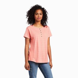 Women's Ariat Rebar Henley Tops Multicolor | ZFVG-36081