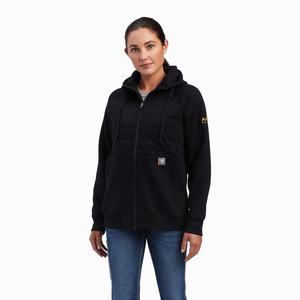 Women's Ariat Rebar Regulator Full Zip Hoodie Black | QDZM-82016