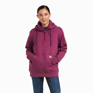 Women's Ariat Rebar Skill Set 1/2 Zip Hoodie Purple | HRWE-86134