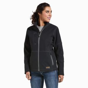 Women's Ariat Rebar Stretch Canvas Softshell Jackets Black | ZKFM-50826