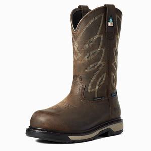 Women's Ariat Riveter CSA Waterproof Composite Toe Work Boots Dark Brown | MRGZ-65247