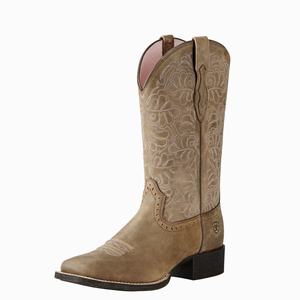 Women's Ariat Round Up Remuda Western Boots Brown | IECG-13827