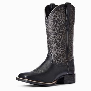 Women's Ariat Round Up Remuda Western Boots Black | VWNF-49512