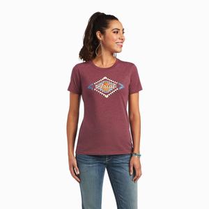 Women's Ariat Sol Tops Burgundy | IZUG-83250