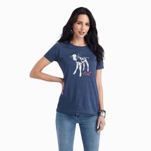 Women's Ariat Star Calf Tops Navy | TCDQ-79358