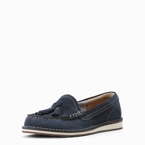 Women's Ariat Tassel Cruiser Sneakers Navy | PBIS-61534